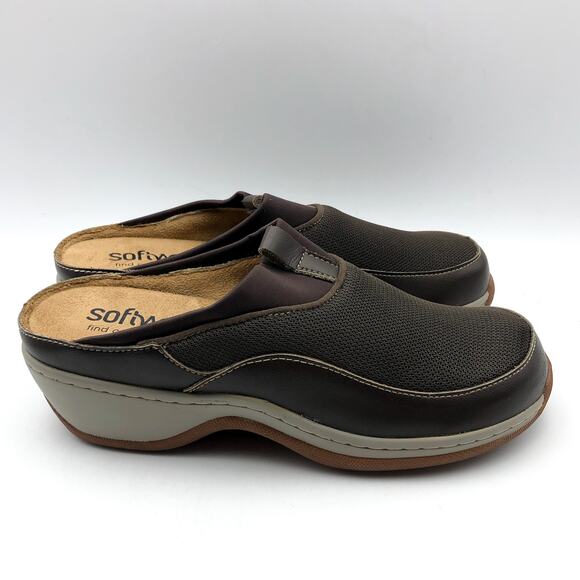 Softwalk Womens Aberdeen Mule Clogs US 7 M EU 37 Dark Brown Leather NIB - Picture 3 of 12